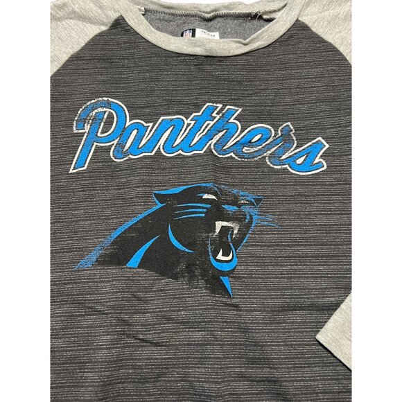 NFL Team Carolina Panthers Women Sweatshirt Lightweight Dark Light Gray Sz L - Picture 3 of 5